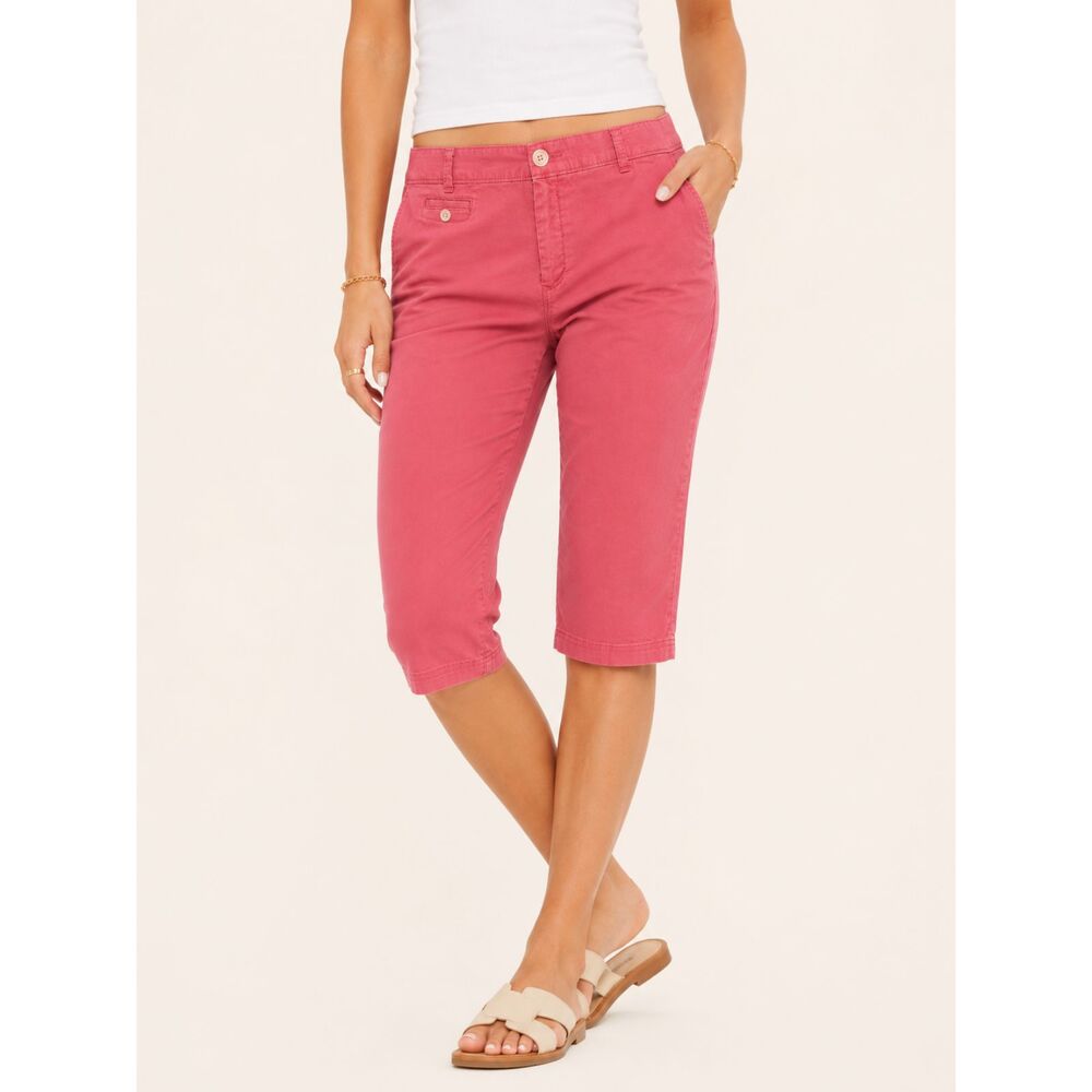 Dockers Coral Pink Capri Pants Women’s 14P Stretch Cotton Cropped Chino Casual